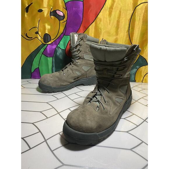 Wellco Air Force Sage Green Hot Weather Combat Boots Sz 11.5 R. Steel Toe